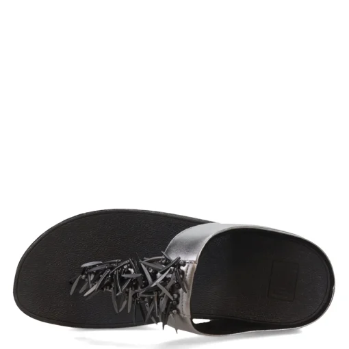 Women's FitFlop, Rumba Beaded Metallic Toe-Post Sandal